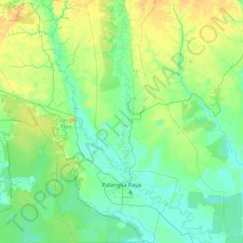 Palangka Raya topographic map, elevation, terrain