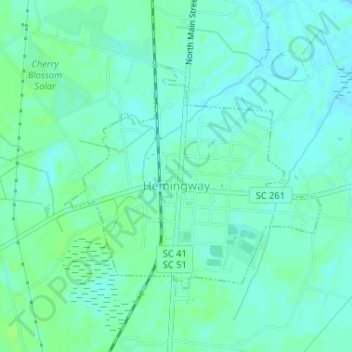 Hemingway topographic map, elevation, terrain