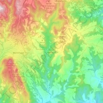 Montclar topographic map, elevation, terrain