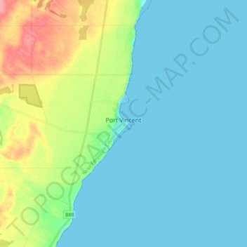 Port Vincent topographic map, elevation, terrain
