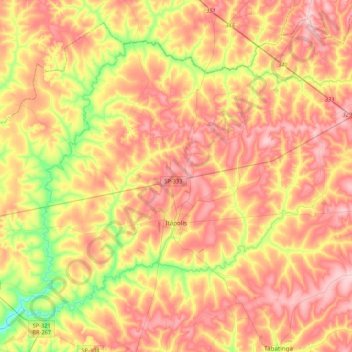 Itápolis topographic map, elevation, terrain