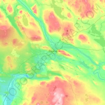 Rovaniemi topographic map, elevation, terrain