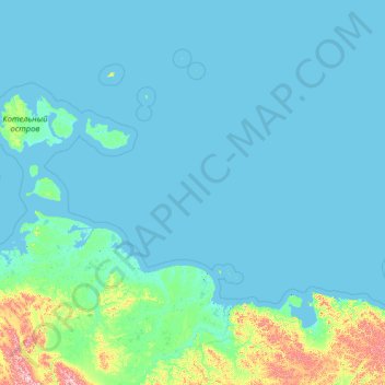 East Siberian Sea topographic map, elevation, terrain