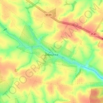 Dovzhanka topographic map, elevation, terrain