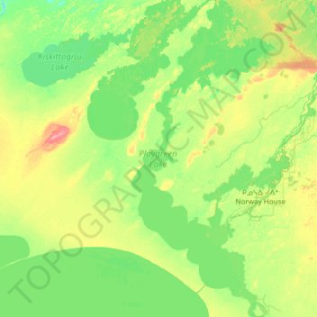 Playgreen Lake topographic map, elevation, terrain