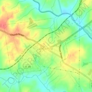 Whitmire topographic map, elevation, terrain