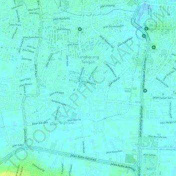 Kelurahan Tangkerang Tengah topographic map, elevation, terrain