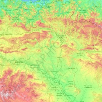 Navarre topographic map, elevation, terrain
