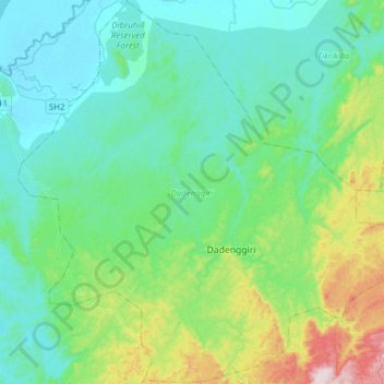 Dadenggiri topographic map, elevation, terrain