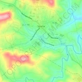 Sparta topographic map, elevation, terrain