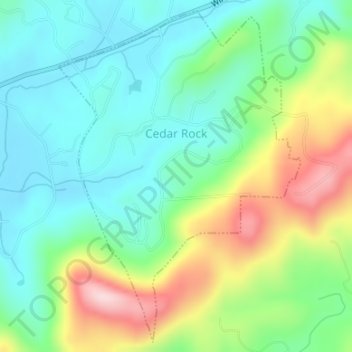 Cedar Rock topographic map, elevation, terrain