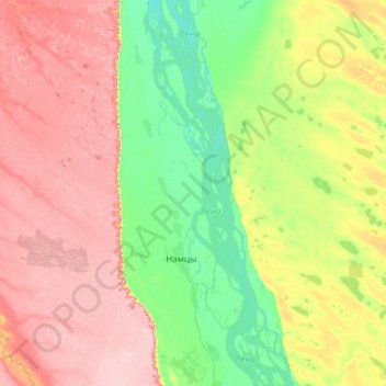 Хамагаттинский наслег topographic map, elevation, terrain