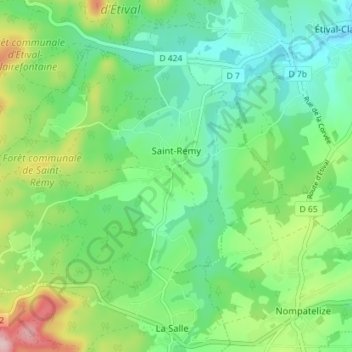 Saint-Remy topographic map, elevation, terrain
