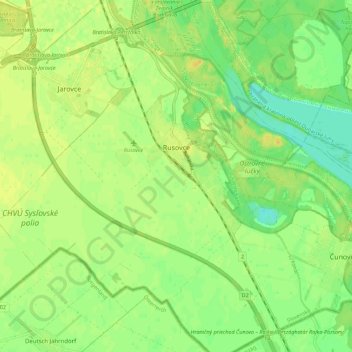 Rusovce topographic map, elevation, terrain