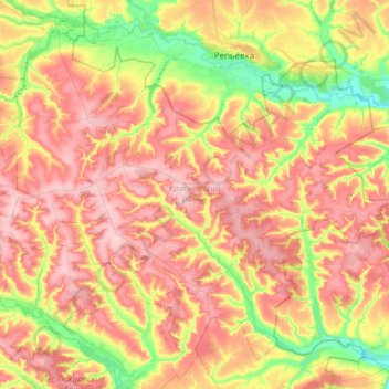 Красненский район topographic map, elevation, terrain