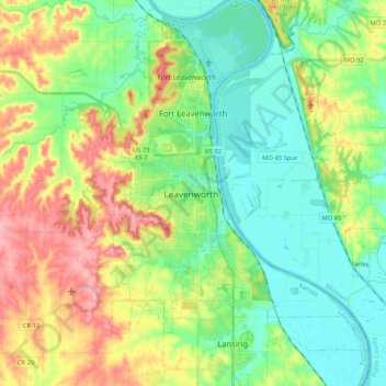 Leavenworth topographic map, elevation, terrain