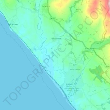 Beckermet topographic map, elevation, terrain