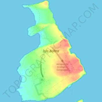 Isla Baltra topographic map, elevation, terrain
