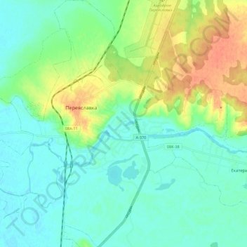 городское поселение Переяславка topographic map, elevation, terrain