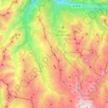 Les Allues topographic map, elevation, terrain