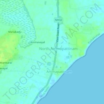 Ammapattinam topographic map, elevation, terrain