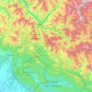 Lansdowne topographic map, elevation, terrain