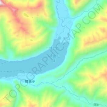 Pagsum Lake topographic map, elevation, terrain
