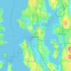 Seattle topographic map, elevation, terrain