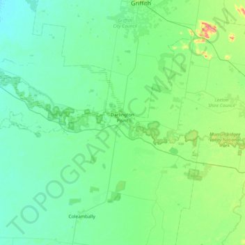 Darlington Point topographic map, elevation, terrain