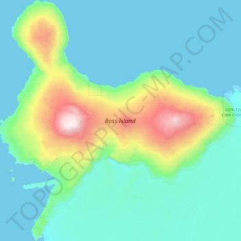 Ross Island topographic map, elevation, terrain