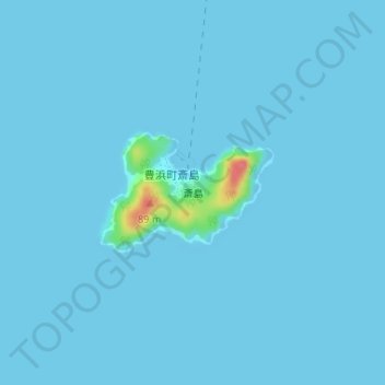 斎島 topographic map, elevation, terrain