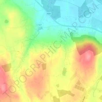 Corcullen topographic map, elevation, terrain