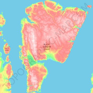 ᑰᒐᓇᔪᒃ Somerset Island topographic map, elevation, terrain