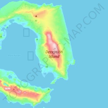 Deception Island topographic map, elevation, terrain