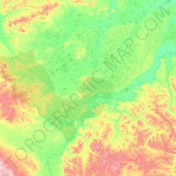 Srednekolymsky Ulus topographic map, elevation, terrain