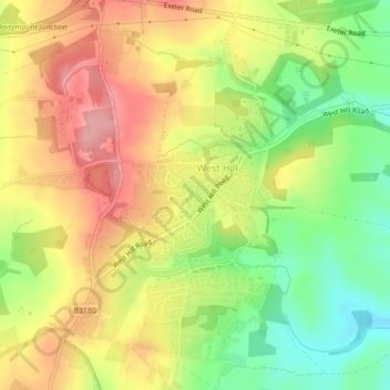 West Hill topographic map, elevation, terrain