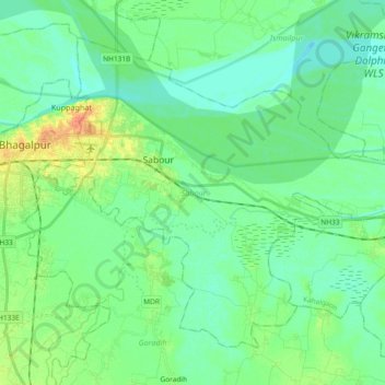 Sabour topographic map, elevation, terrain