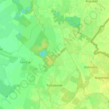 Tisztaberek topographic map, elevation, terrain