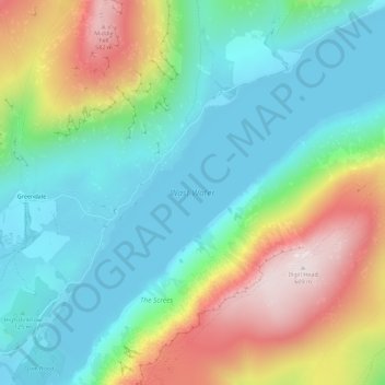 Wast Water topographic map, elevation, terrain