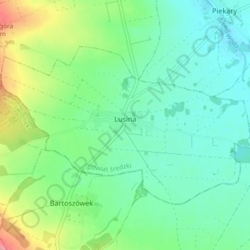 Lusina topographic map, elevation, terrain