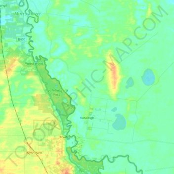 Koraleigh topographic map, elevation, terrain