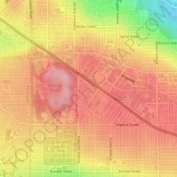 Maywood topographic map, elevation, terrain