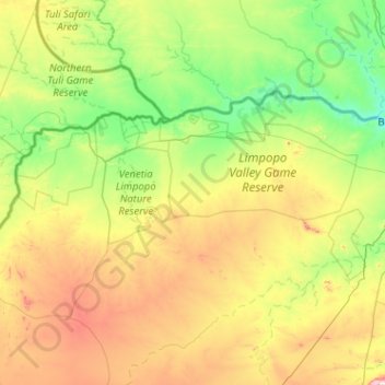 Mapungubwe Cultural Landscape topographic map, elevation, terrain