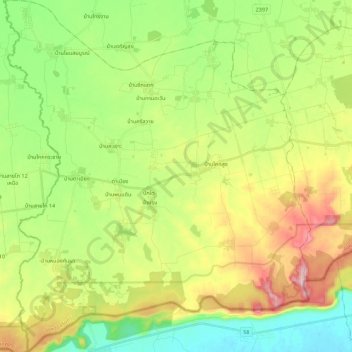 Phanom Dong Rak topographic map, elevation, terrain