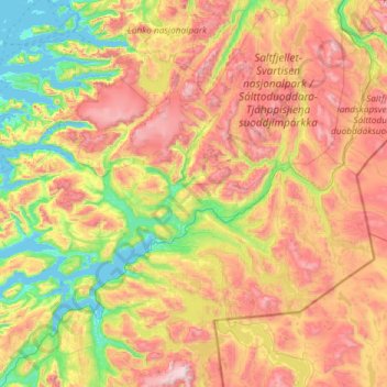 Rana topographic map, elevation, terrain