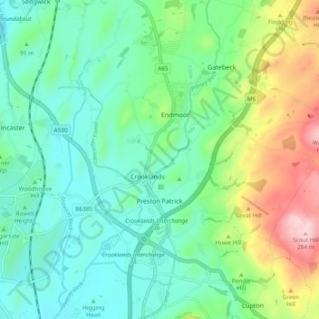 Preston Patrick topographic map, elevation, terrain