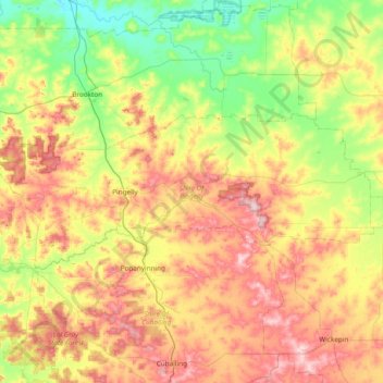 Shire Of Pingelly topographic map, elevation, terrain