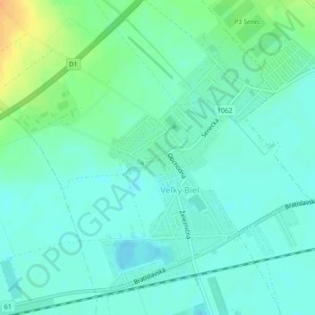 Veľký Biel topographic map, elevation, terrain