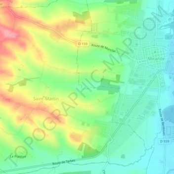 La Gravette topographic map, elevation, terrain