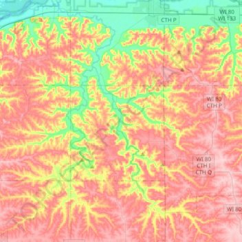 Blue River topographic map, elevation, terrain